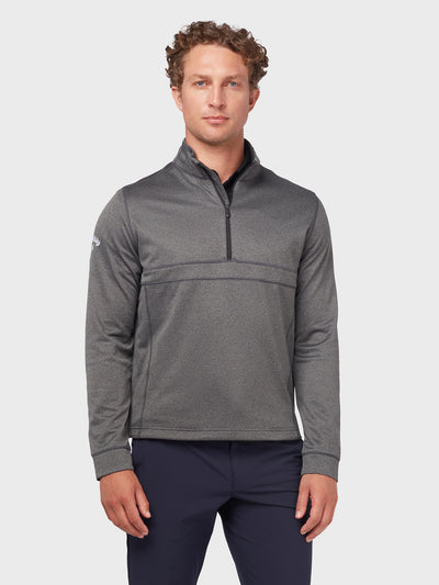 Waffle 1/4 Zip Sweatshirt In Black Heather