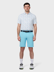 All Over Golf Novelty Print Polo In Bright White