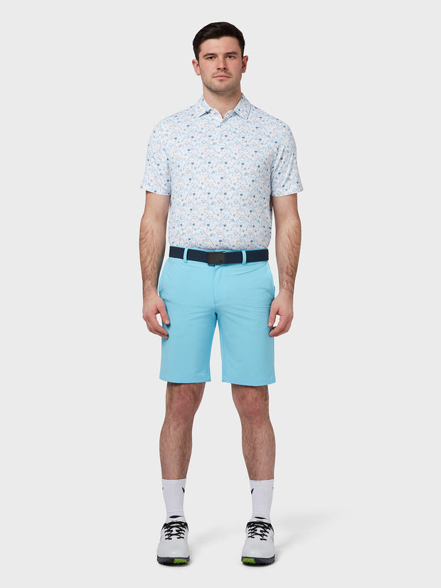 All Over Golf Novelty Print Polo In Bright White