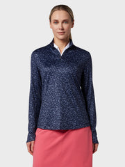 Shape Shifter Geo Printed Women's Base Layer In Peacoat