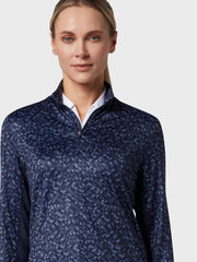 Shape Shifter Geo Printed Women's Base Layer In Peacoat